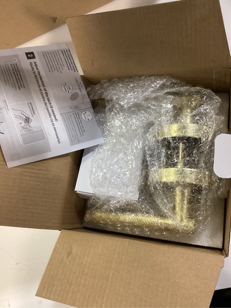 Condition photo showing Good Condition for HOSOM 6 Pack Knurled Brushed Gold Door Handles Interior, Anti-Slip Passage Door Lever Lock, Heavy Duty, Reversible, Modern Hardware for Hallway & Closet 6 Pack Passage