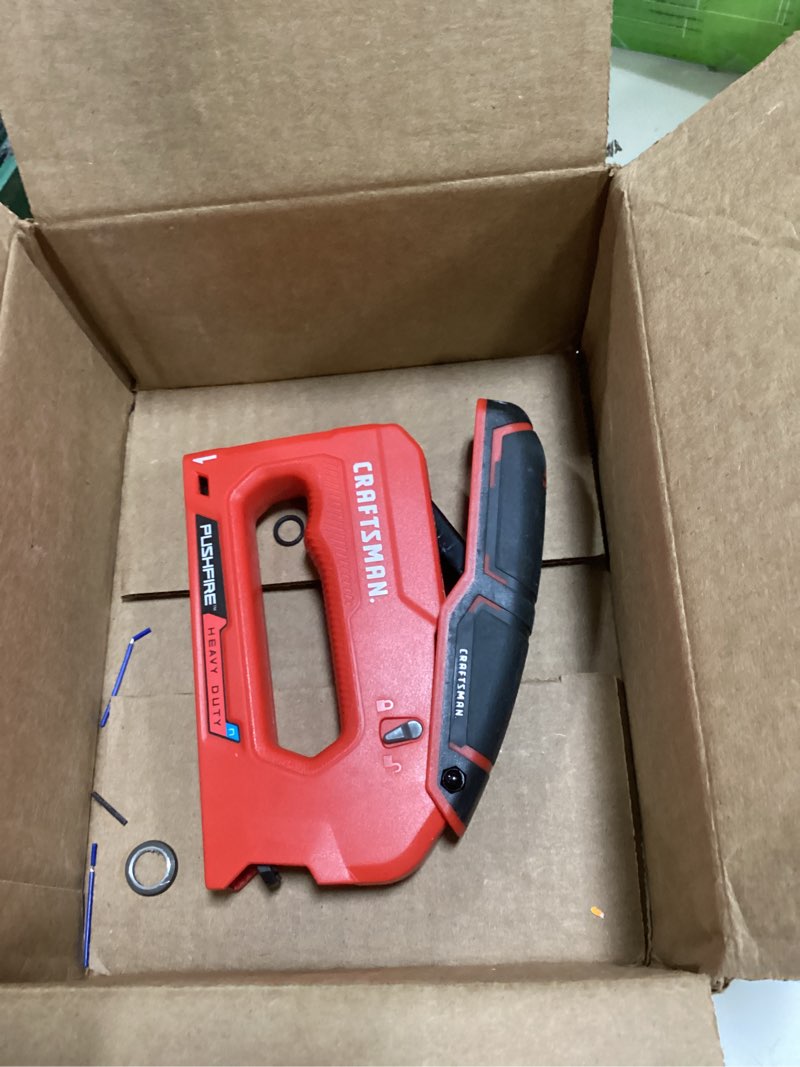 Condition photo showing As Is for craftsman heavy duty reverse squeeze stapler (cmht82643)