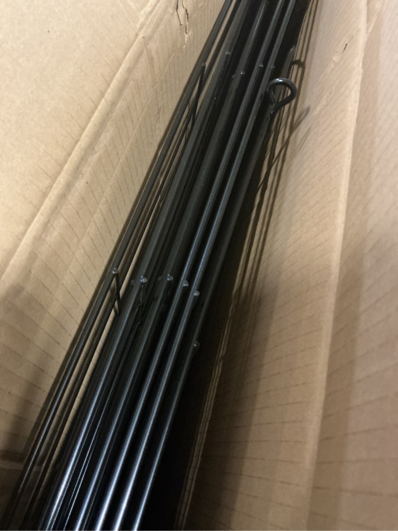 Condition photo showing As Is for ADAVIN Garden Fence Animal Barrier with Gate 40 in(H)×17.5 Ft(L) 8 Panels,Rustproof Metal Wire Tall Fencing Border for Dogs Rabbits,Outdoor no dig pet Fences,Black Flower Edging for Yard,Arched 40in(H)x27in(L) 7 Panels+1 Gate