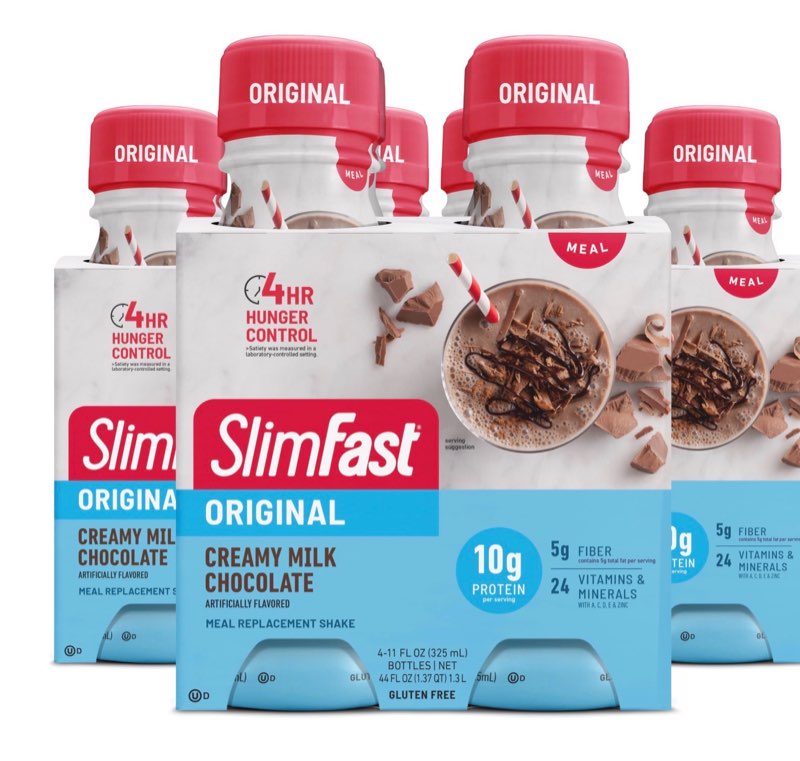 ((Best By/02/13/2026))SlimFast Meal Replacement Shake, Original Creamy Milk Chocolate, 10g of Ready to Drink Protein, 11 Fl. Oz Bottle, 4 Count (Pack of 3) (Packaging May Vary)