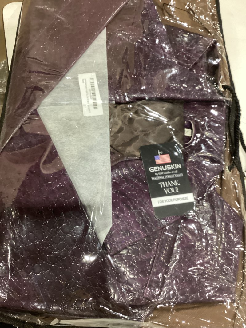 Condition photo showing New/Like New for joker jared leto crocodile pattern faux leather coat halloween costume cosplay x-small purple
