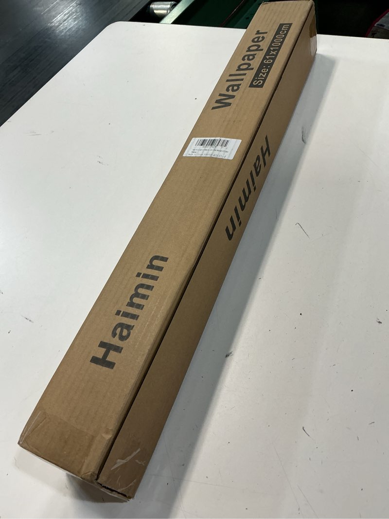 Condition photo showing New/Like New for haimin fabric wallpaper textured contact paper (24in x 393in) gray grasscloth wallpaper peel and stick faux linen wall paper self-adhesive vinyl looks like woven straw