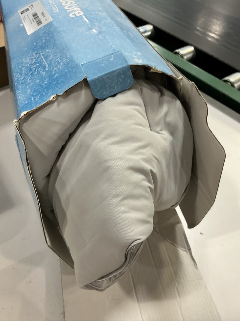Condition photo showing As Is for bedsure cooling comforter queen size - cooling blankets for hot sleepers, lightweight comforter for summer with dual-sided cool tech, soft breathable cold blanket for sleeping, grey, 88x88 inches grey queen (88" x 88")