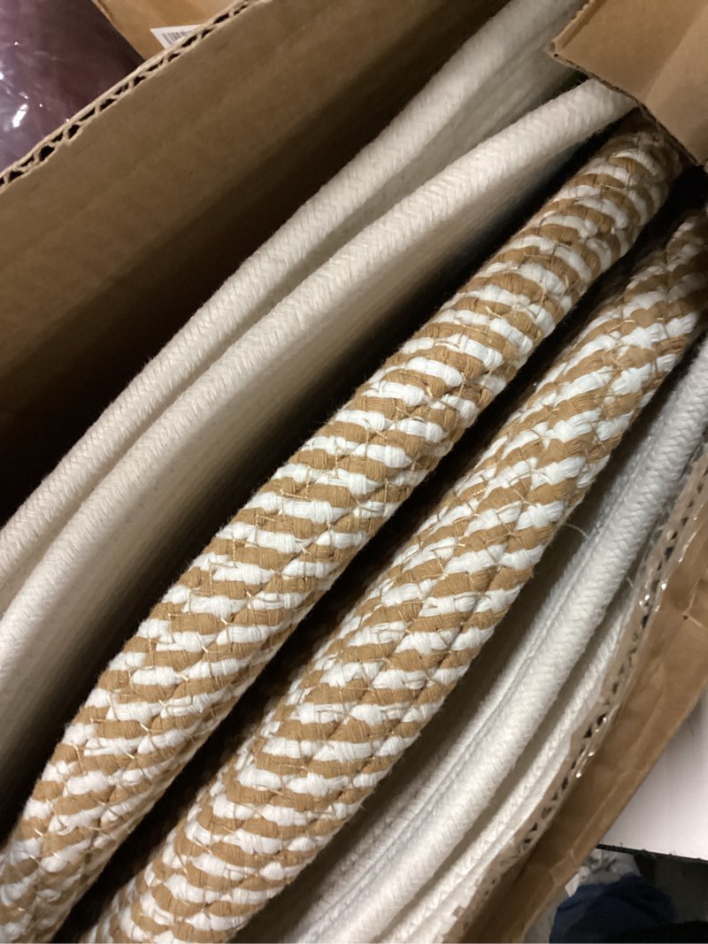 Condition photo showing Good Condition for voten Cube Storage Baksets Bins 11x11’’ Fit 12x12’’ Organizer Bookcases Shelving,Stylish&Durable Woven Cotton Basket Containers for Organizing 3-Pack Off White/Mixed Camel Mixed Camel L11xW11xH10.7