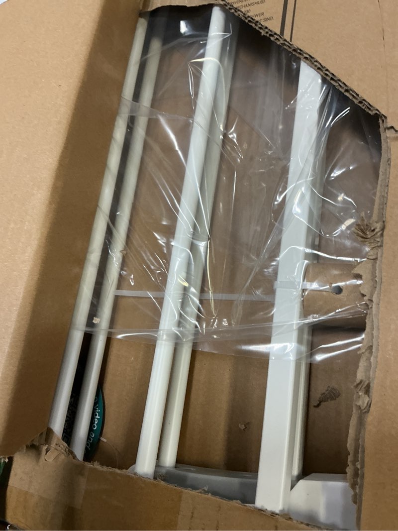 Condition photo showing Good Condition for babelio baby gate for stairs, kitchen & doorways, 26-43" w 28" h no bottom bar| easy installation| one-handed operation| auto-close| hardware mount (drill needed) safety dog/pet gate indoor (white)