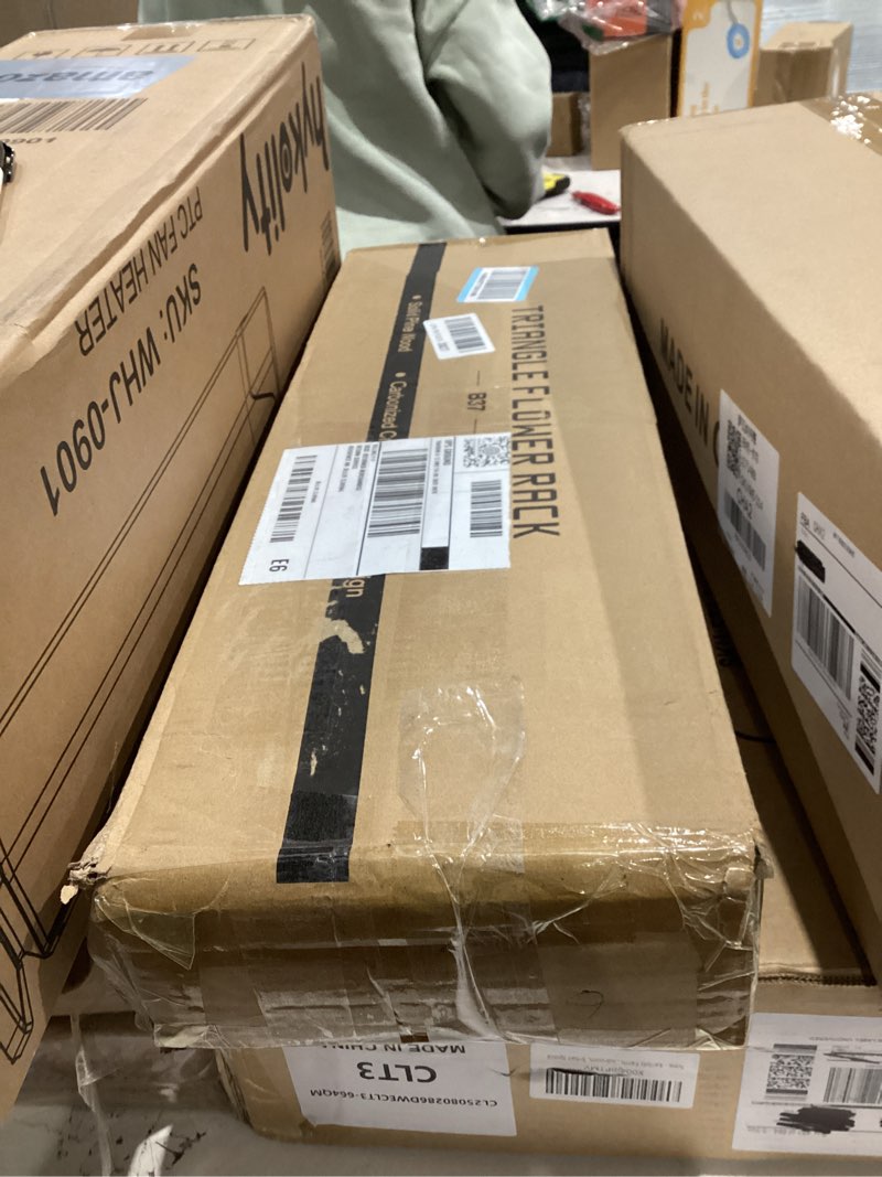 Condition photo showing New/Like New for Wood Plant Stand Indoor, 6 Tiered Plant Shelf for Multiple Plants RackTriangle , A Shape Corner Flower Pot Holder for Windowsill Patio Balcony Garden Living Room (Retro,Wooden) Triangle Plant Stand