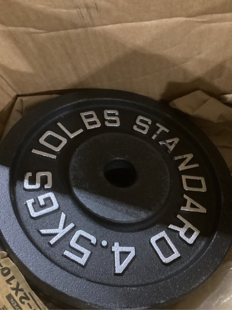 Cast Iron 2-Inch Olympic Weight Plates Set for Strength Training, Barbell Free Weight Plate Set for 