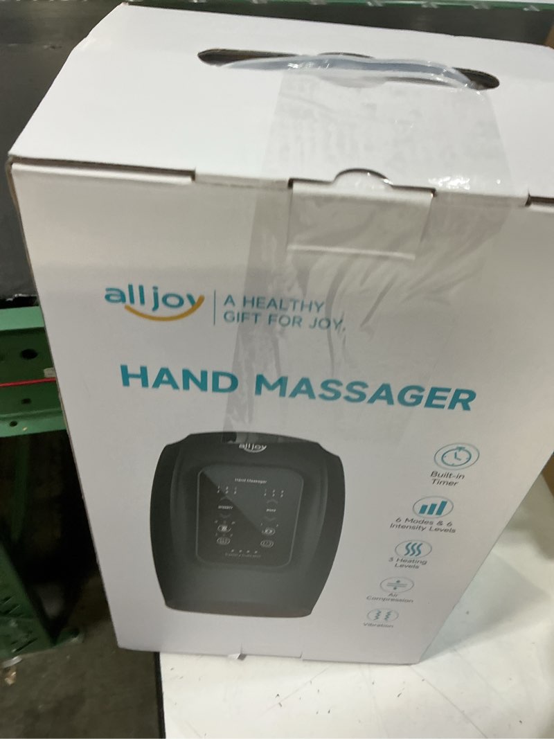 Condition photo showing New/Like New for hand massager with heat and compression, alljoy hand massager for arthritis and carpal tunnel relief- fathers day gift-s for dad, touchscreen cordless carpal tunnel massager,dad birthday gifts for men black