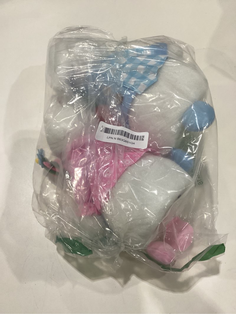 Condition photo showing Good Condition for Juegoal 2 Pack Lighted Easter Bunny, 12.5" Handmade Huggable Rabbits Couple with Lights, Light Up Easter Basket Rabbits Easter Gift, Party Favor Figurine for Spring Tabletop Holiday Room, White