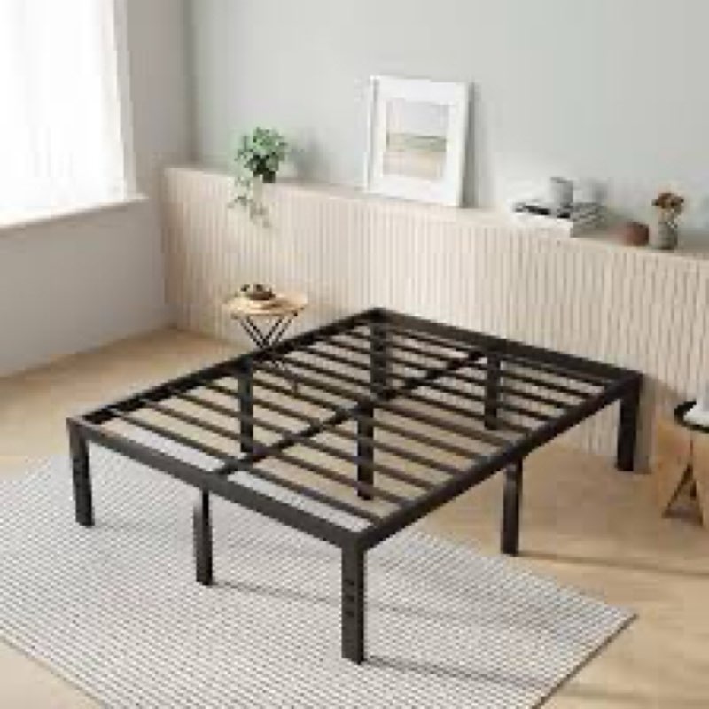 Novilla Queen Bed Frame, 14 Inch Metal Platform Bed Frame Queen Size with Storage Space Under Bed, H