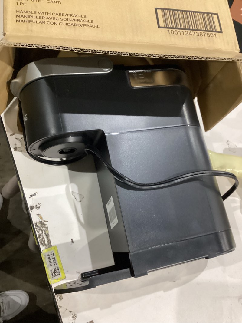 Condition photo showing As Is for Keurig K-Mini Single Serve K-Cup Pod Coffee Maker, 6 to 12oz Brew size, with Cord Storage, Perfect for Small Spaces, Black