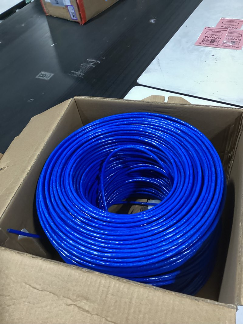 Condition photo showing New/Like New for MONK CABLES | CAT6 Plenum Cable 1000ft | UTP, 23AWG, 550MHz | DSX-8000 Certified | Most Certified Cable of The Whole Market (Blue)