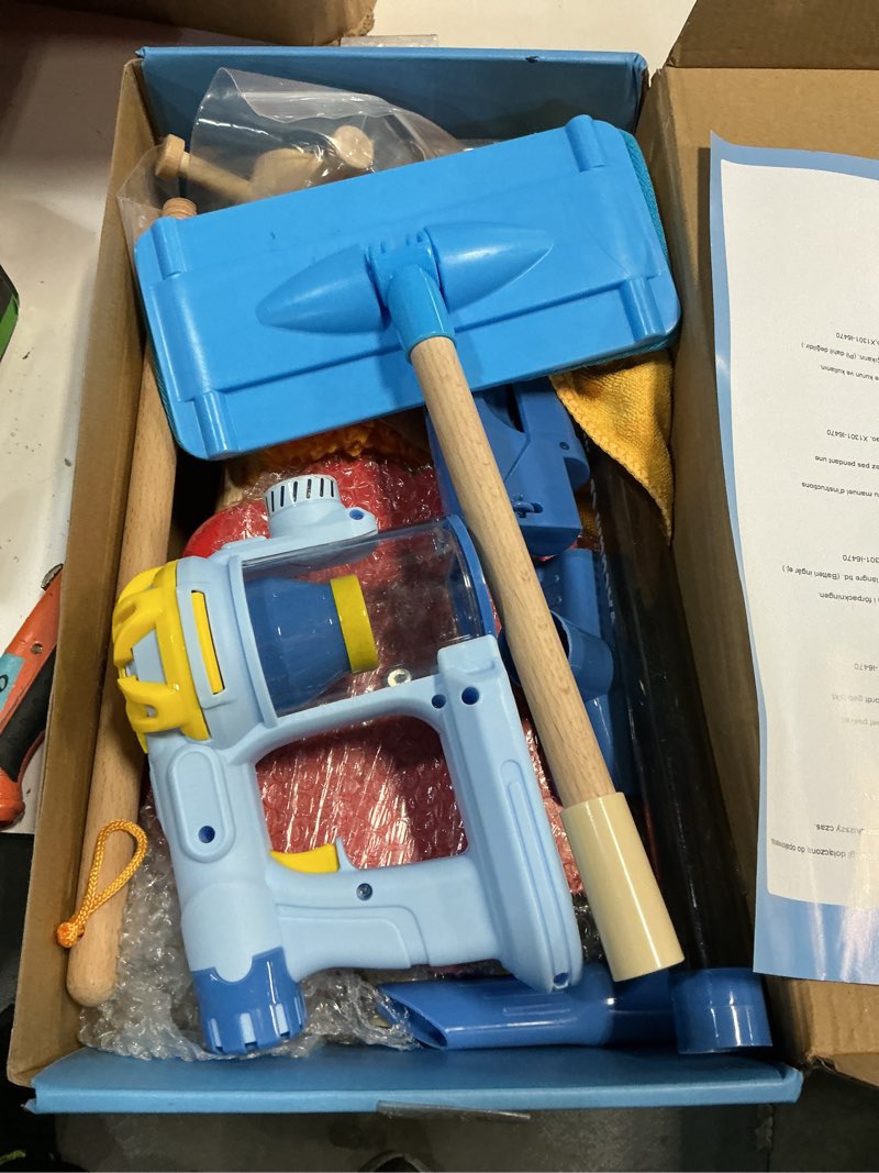 Condition photo showing Good Condition for dreamon wooden toddler cleaning set - 11pcs kids cleaning toy set with 3-in-1 kids vacuum that really works, montessori cleaning toys with broom and mop set for toddlers girls boys age 3-6