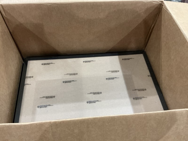 Condition photo showing New/Like New for vittanly picture frames set of 4, display p  with mat or without mat, engineered woodm with shatter resistant plexiglass, wall gallery photo frames for wall or tabletop, black