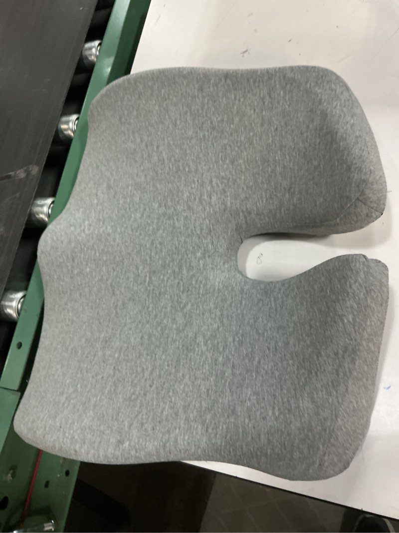 Condition photo showing Good Condition for c cushion lab patented pressure relief seat cushion for long sitting hours on office/home chair, car, wheelchair - extra-dense memory foam for hip, tailbone, coccyx, sciatica - light grey gray