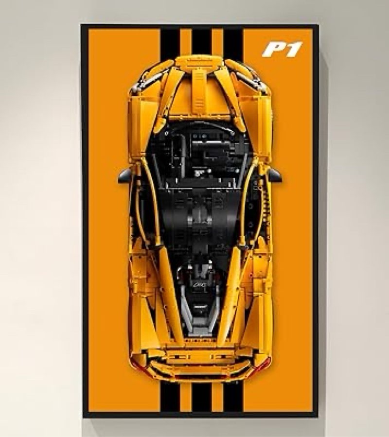 wetceaom display wallboard for lego technic mclaren p1 42172 hypercar 1:8, compatible with lego f1 car, gift ideas for car wall mount enthusiast, only wallboard, size:17.7x 29.5in, no model!
