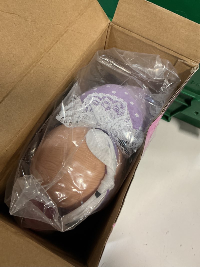 Condition photo showing New/Like New for smilesskiddo baby doll with accessories, 12" dolls playset with washable carrier bassinet bed, bottle, blanket, and pillow, soft body baby dolls for 2+ year old girls