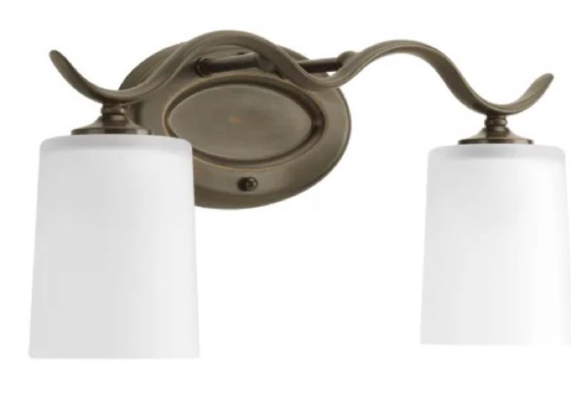 (Incomplete)Progress Lighting P2019-20 Traditional Two Bath from Trinity Collection in Pewter, Nickel, Silver Finish Lighting Accessory, Antique Bronze