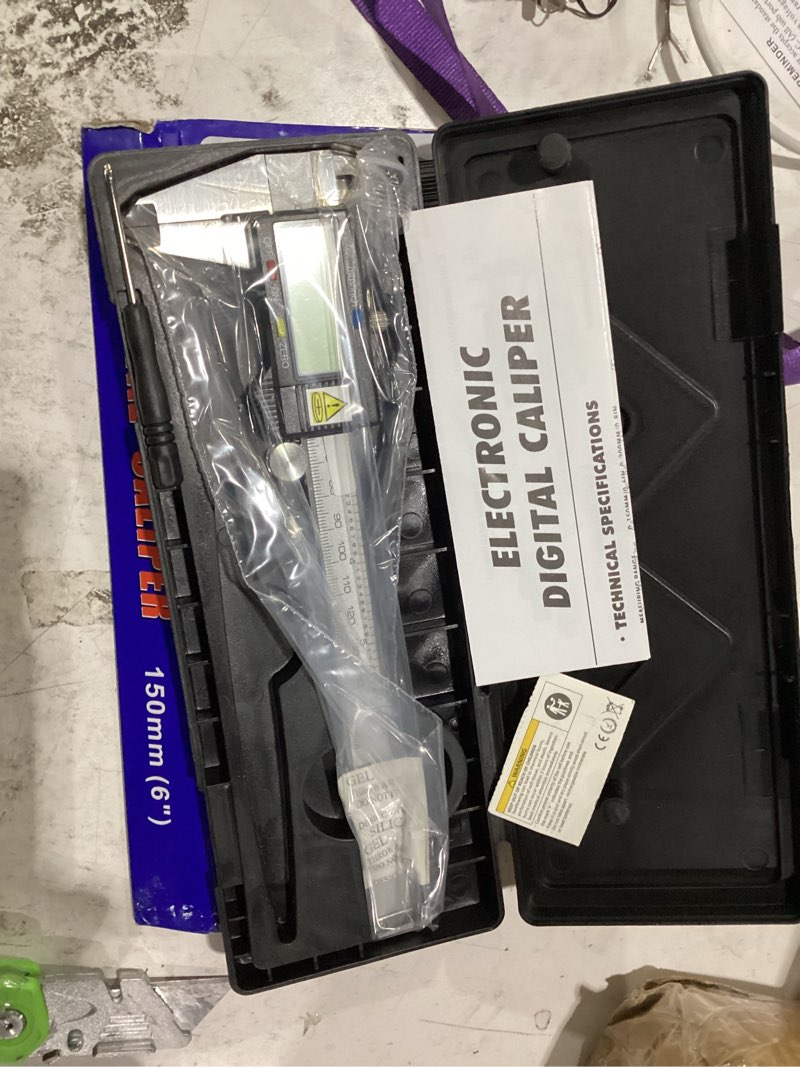 Condition photo showing New/Like New for digital caliper measuring tool, stainless steel vernier caliper digital, micrometer calipers with large lcd screen, auto-off feature, inch millimeter conversion, 6 inch caliper tools for diy/household