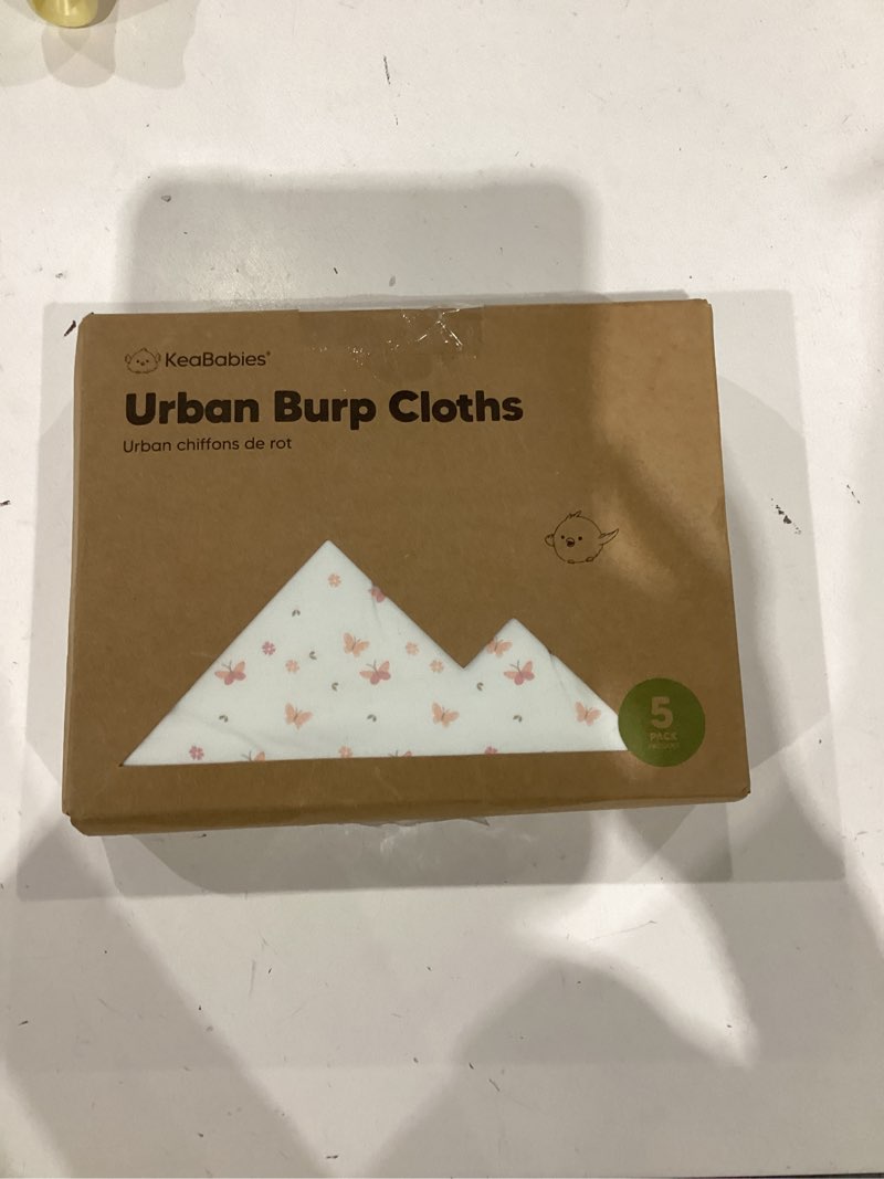 Condition photo showing Good Condition for Organic Burp Cloths Baby Boy & Girl - 5-Pack Super Absorbent Cotton Burping Cloths for Babies, Soft & Plush Newborn Spit Up Rags, Infant Towels for Milk Spit Up, Unisex, Large 21" x 10" (Butterflies)