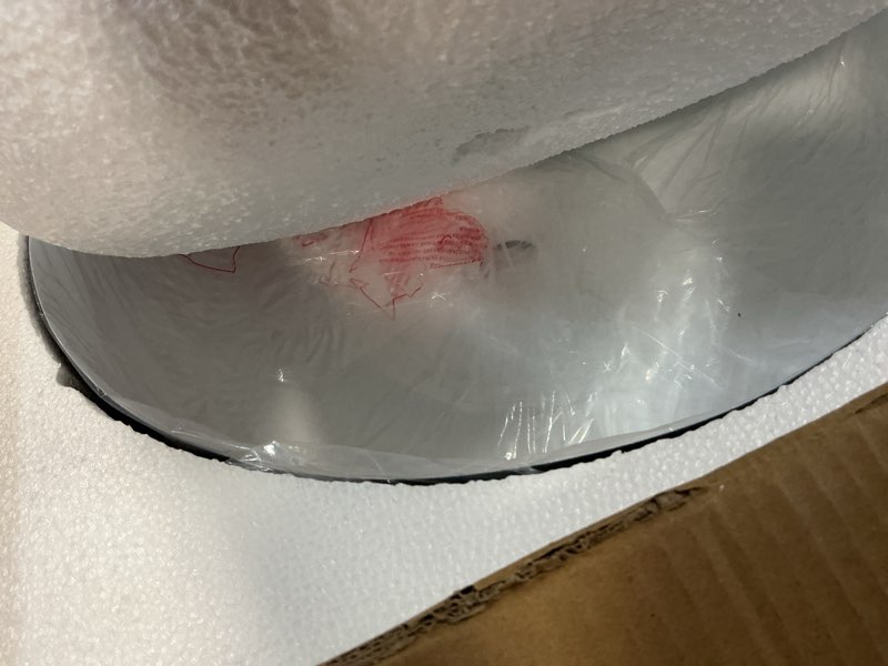 Condition photo showing Good Condition for Darkaway Large Industrial Pendant Light Fixtures 18.1inch Ceiling Hanging Lamp with Hammered Metal Shade, Black Oversized Pendant Lighting for Kitchen Island Adjustable Height Black Large,1 Pack