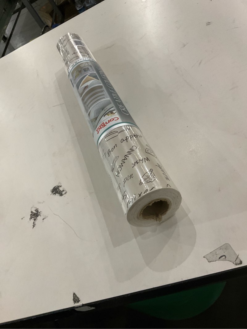 Condition photo showing New/Like New for Con-Tact Brand Creative Covering, Self-Adhesive Shelf Liner, Multi-Purpose Vinyl Roll, Easy to Use and Apply, 18'' x 50', Bon Appetit Bon Appetit 2.4"W x 18"L