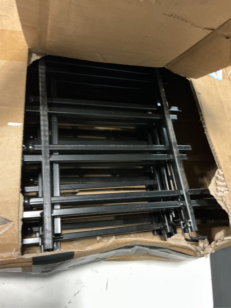 Condition photo showing As Is for thealyn metal decorative garden fence 22" wide x 18" high (10 panels, total length 18.3 feet), metal border folding fence, landscape fencing for flower bed, yard, animal barrier 18? h x 18.3 ft (10 panels) black