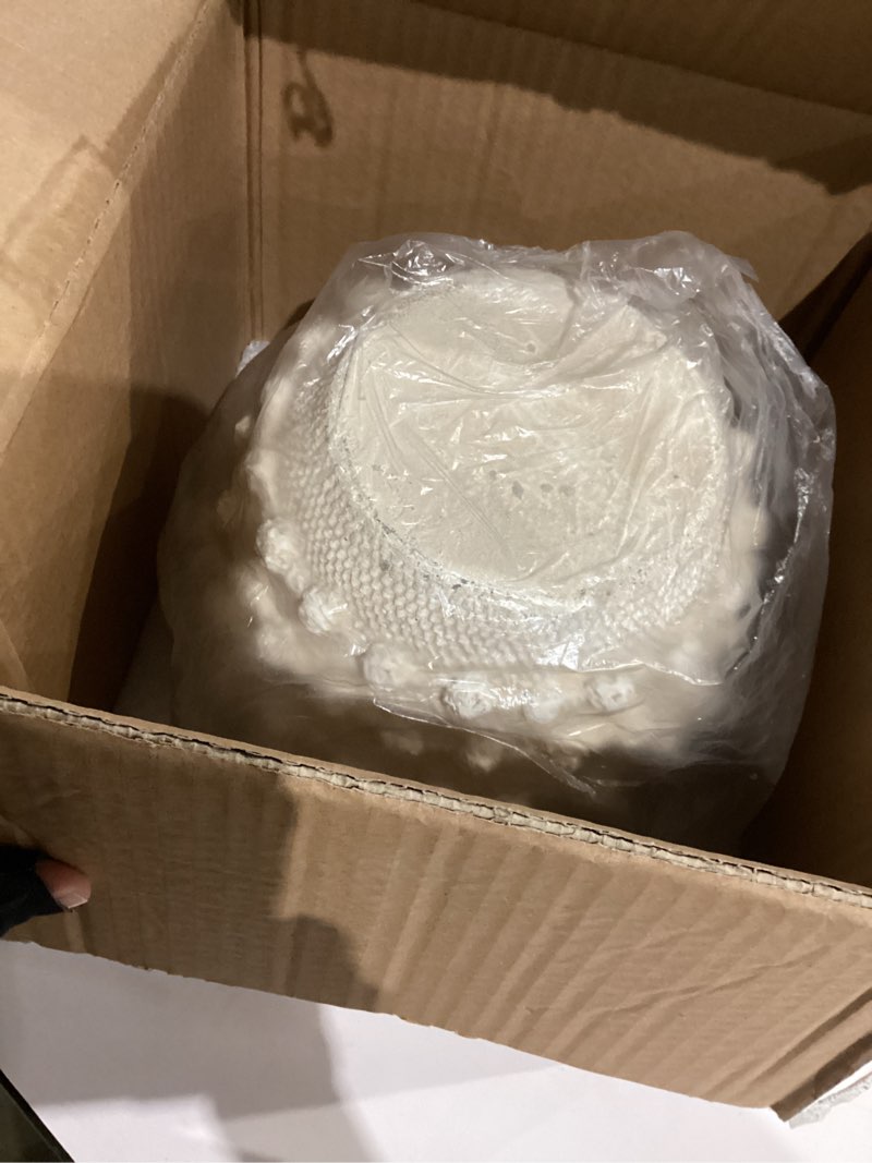 Condition photo showing Good Condition for dn deconation beige rustic farmhouse vase, 8.2 inch textured boho vase for home decor, cement decorative flower vases with rope knots for living room, table centerpiece, shelf, mantel decoration beige 8.2"