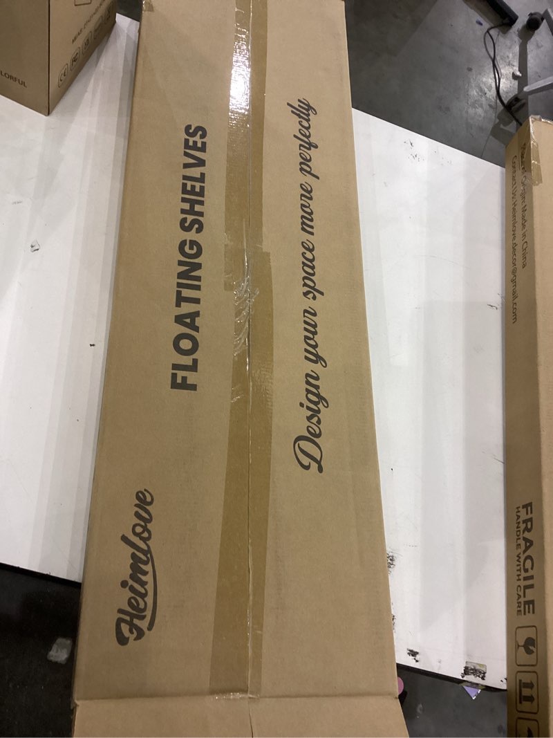 Condition photo showing New/Like New for Heimlove 36 Inch Floating Shelves for Wall,10 Deep Brown Wood Shelves with Invisible Brackets,Wall Mounted Storage & Display Shelves for Bedroom,Living Room,Kitchen,Office Brown 35.7"W x 10.3"D x 1.8"H,New