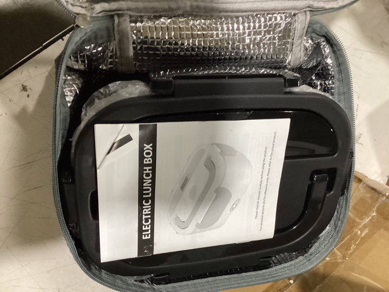 Condition photo showing New/Like New for ixiie electric lunch box 80w food warmer for work, 12v/24v/110v portable lunch warmer for adults with 2-pack stainless steel containers, heated lunch box for car/truck/office/outdoors (black+black)