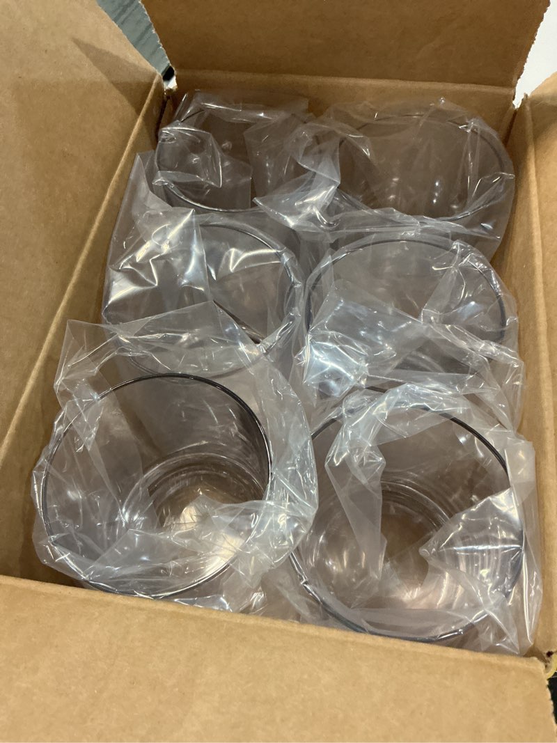 Condition photo showing New/Like New for US Acrylic Classic Clear Plastic Reusable Drinking Glasses (Set of 6) 12oz Rocks Cups | BPA-Free Tumblers, Made in USA | Top-Rack Dishwasher Safe Clear Rocks Tumblers