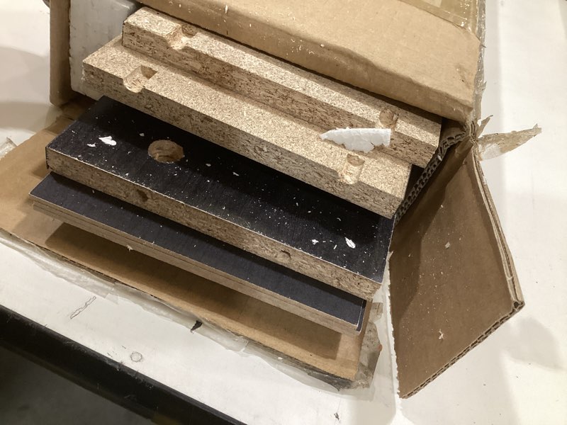 Condition photo showing As Is for furinno 17058ex jaya 4-tier multimedia storage tower, espresso