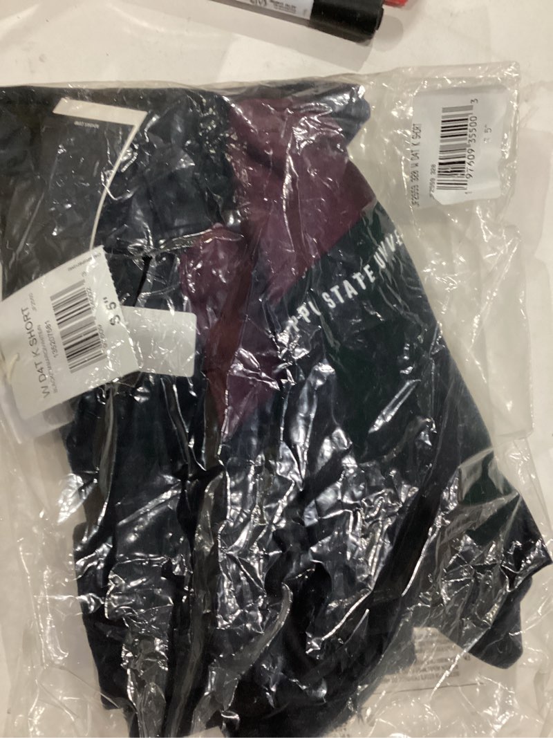 Condition photo showing New/Like New for adidas Women's Designed for Training Woven NCAA University Team Shorts Mississippi State Bulldogs Small/5" Inseam Team Maroon/Team Grey/White/Mississippi State University
