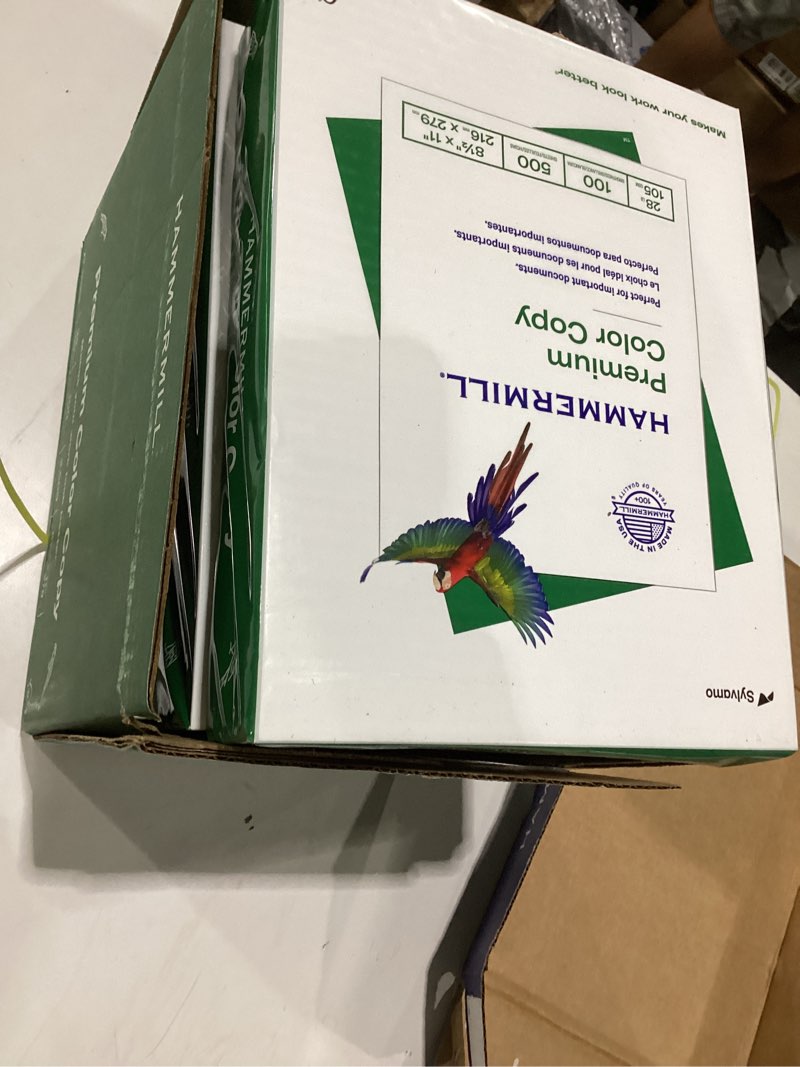 Condition photo showing Good Condition for hammermill printer paper, premium color 28 lb copy paper, 8.5 x 11 - 5 ream (2,500 sheets) - 100 bright, made in the usa, 102450c, white