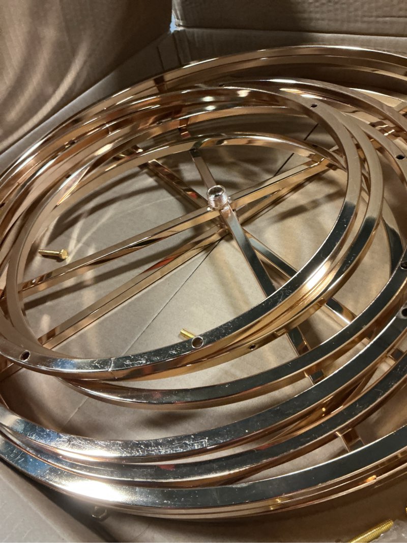 Condition photo showing Good Condition for 5ft round wedding arch stand, 4 tier gold metal flower arch frame for photo balloon booth background, 2pcs flower stand for wedding table centerpiece birthday party event display backdrop decor gold 5 ft-2pcs