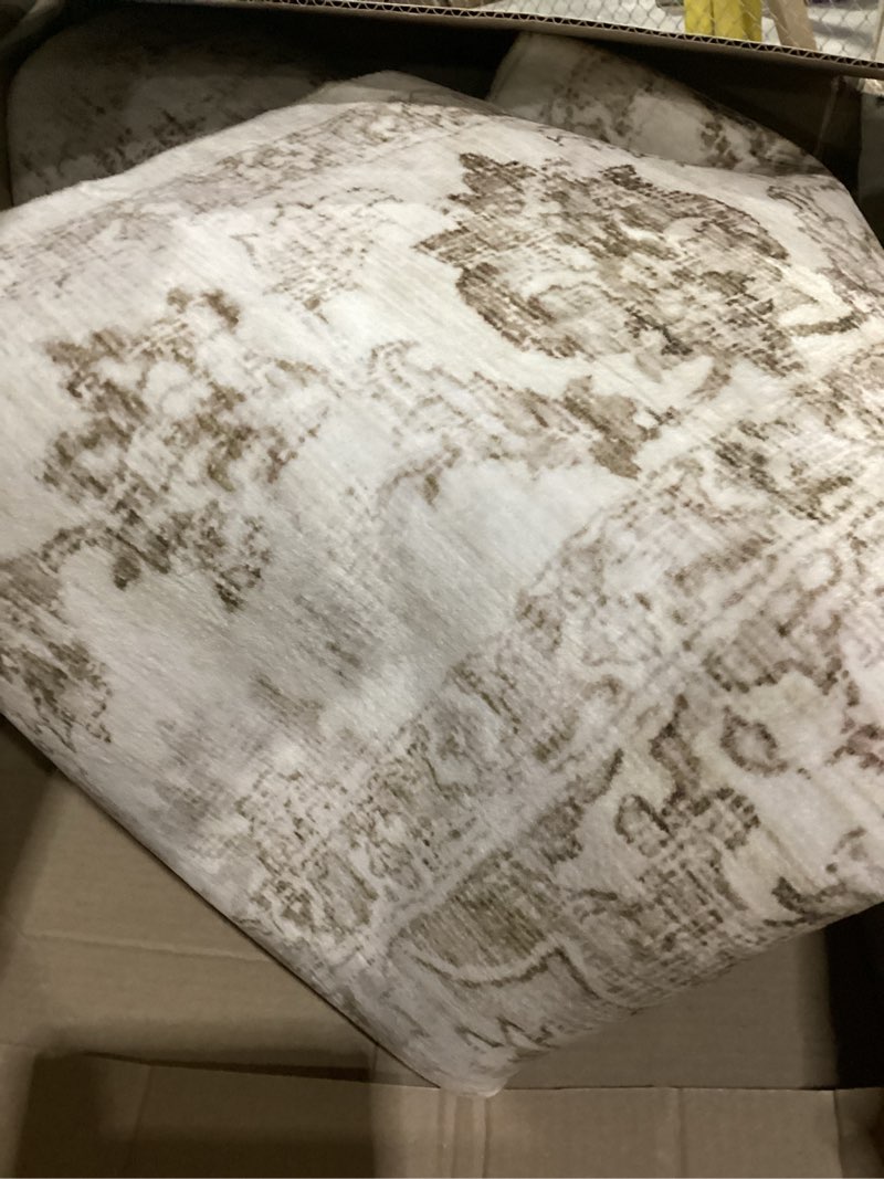Condition photo showing Good Condition for 9x12 Neutral Area Rug Beige Vintage Living Room Bedroom Washable Carpet Non-Slip Soft Low Pile Floral Indoor Large Throw Rug for Dining Room Office 9' x 12' (Rectangular) Beige