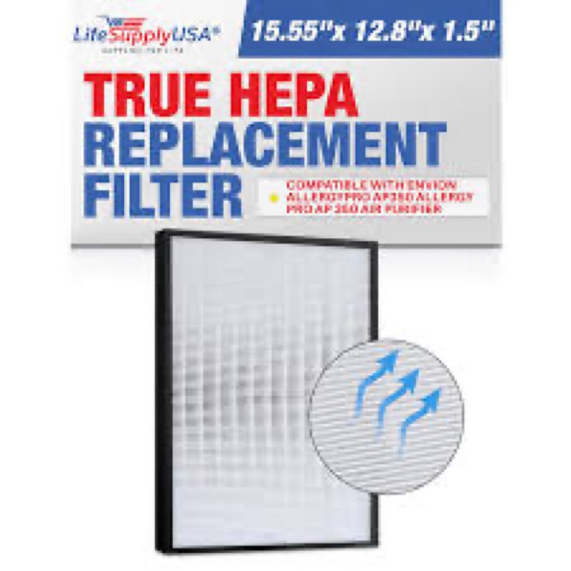LifeSupplyUSA True HEPA Filter Replacement Compatible with Envion AllergyPro AP350 Allergy Pro AP 35