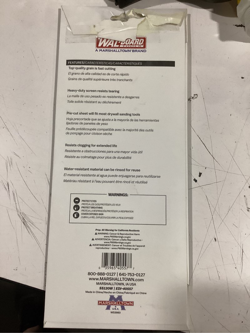 Condition photo showing As Is for wal-board tools medium 120-grit screen sandpaper 4.19-in w x 11.25-in l 5-pack
