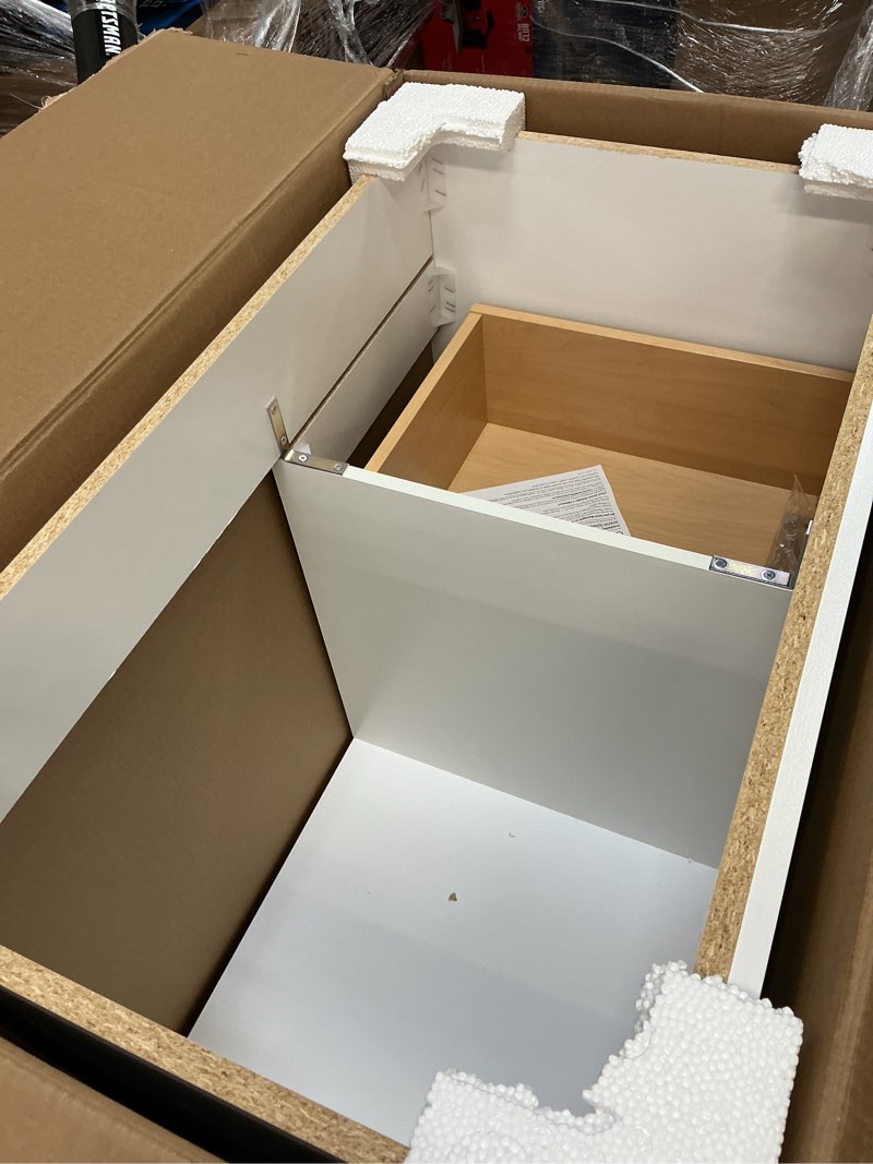 Condition photo showing Good Condition for project source 36-in white bathroom vanity base cabinet without top