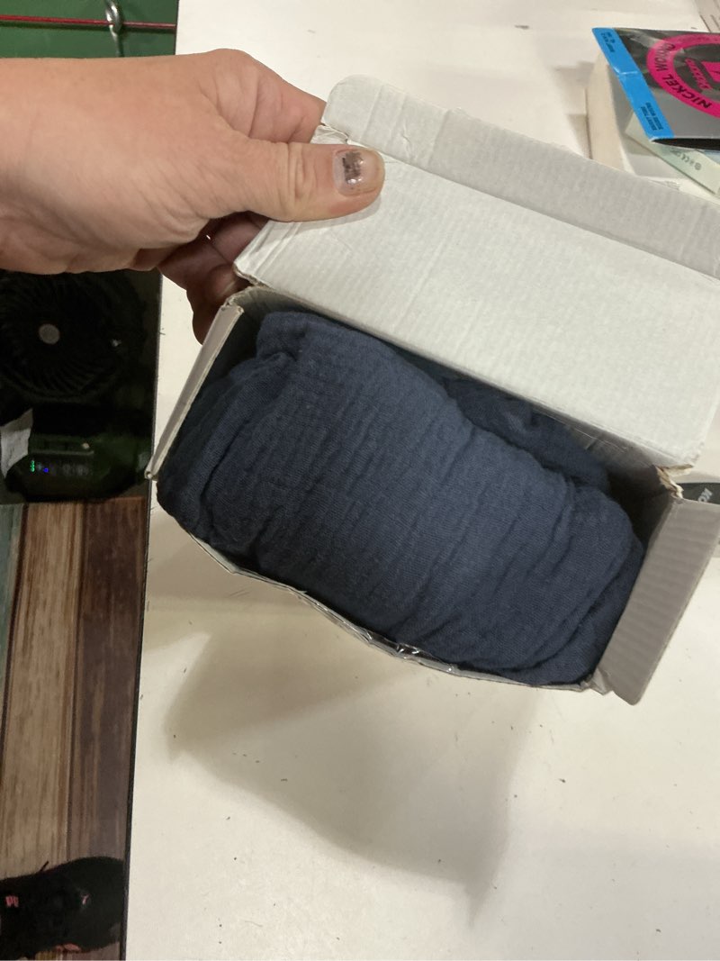 Condition photo showing New/Like New for termichy baby lounger covers muslin: soft and breathable slipcover for snuggle me lounger - machine washable & zipper-free for safe daily use - navy & blue for boys navy&mist blue