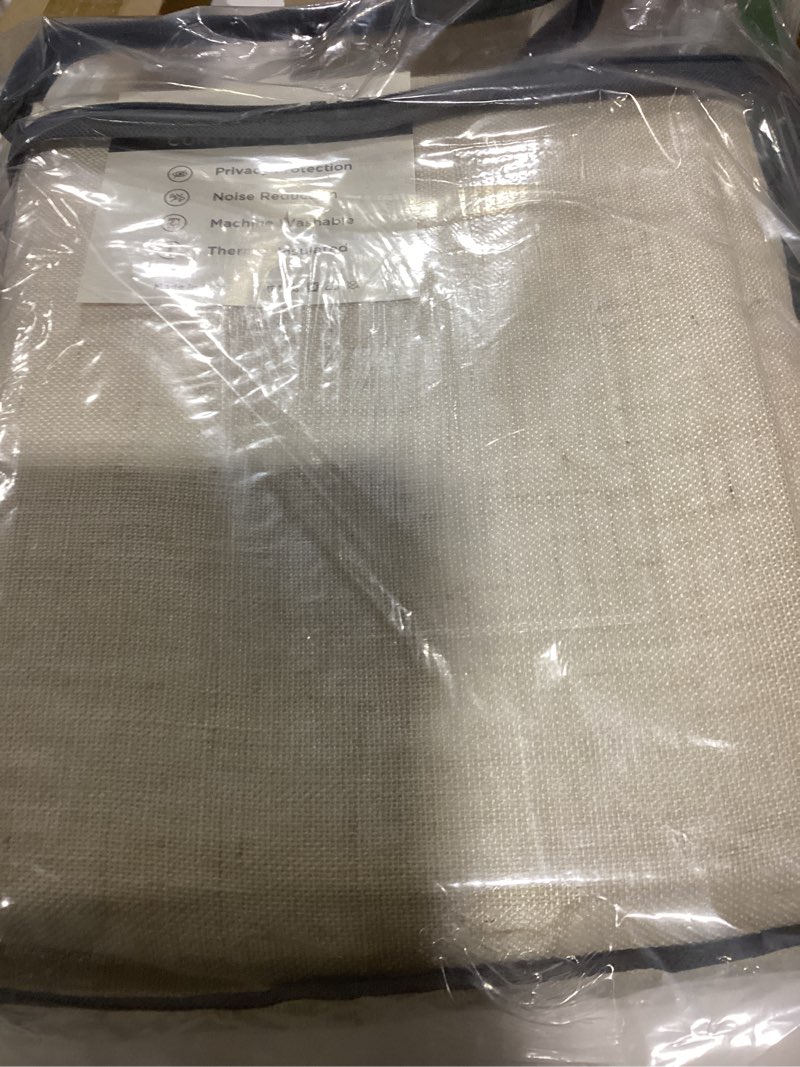 Condition photo showing New/Like New for Linen Pinch Pleated Curtains Blackout 100% Black Out Curtains 90 Inches Long 2 Panels with Hooks, Thermal Insulated Pinch Pleat Drapes for Bedroom, 40Wx90L, Beige Beige 40"W x 90"L (Pack of 2)
