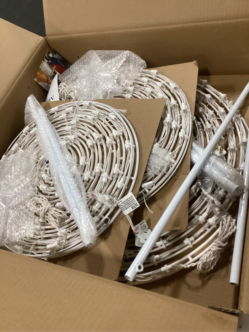 Condition photo showing Good Condition for Set of 3 Spiral Outdoor Lighted Christmas Tree, 3/4/6 Feet Christmas Lights with 7" Star Topper, UL Certification Collapsible Spiraling Tree Light Kit for Xmas Patio Wedding Decoration, Warm White