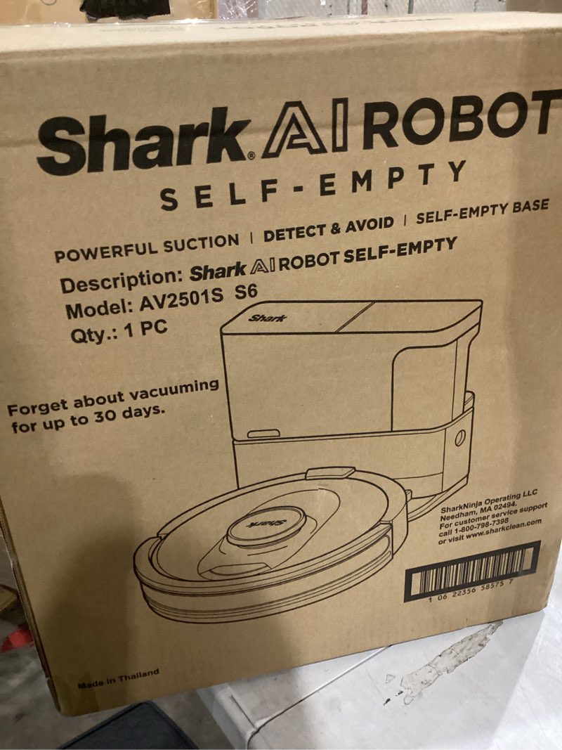 Condition photo showing New/Like New for Shark AV2501S AI Ultra Robot Vacuum, with Matrix Clean, Home Mapping, 30-Day Capacity HEPA Bagless Self Empty Base, Perfect for Pet Hair, Wifi, Dark Grey Matrix AI Ultra Dry Self Empty