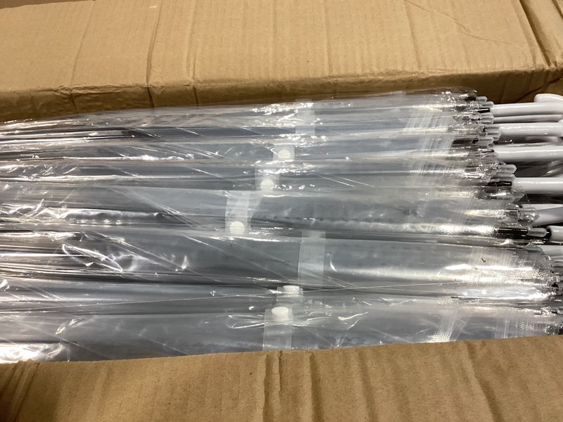 Condition photo showing New/Like New for reginary pack clear wedding umbrellas bulk transparent auto open stick windproof waterproof large canopy umbrella with white european j hook handle for wedding bride groom photography golf 1