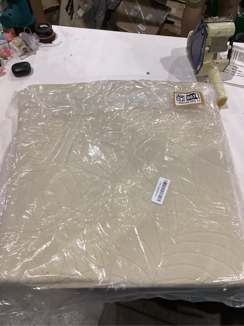 Condition photo showing Good Condition for recliner cushions for long sitting foam seat cushion soft tufted layer for elderly seniors, recliner chair, floor pillow, office chair, car, no pressure on thighs, 20x20x3 inch - leaves beige leaf beige