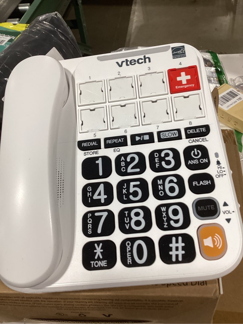 Condition photo showing Good Condition for VTECH SN1127 Amplified Corded Answering System. 8 Photo Speed Dial, 90dB Ringer Volume, Big High-Contrast buttons, Audio Booster(+40db), Visual Ringer. Perfect for Seniors, Visually & Hearing Impaired SN1127-Corded Phone