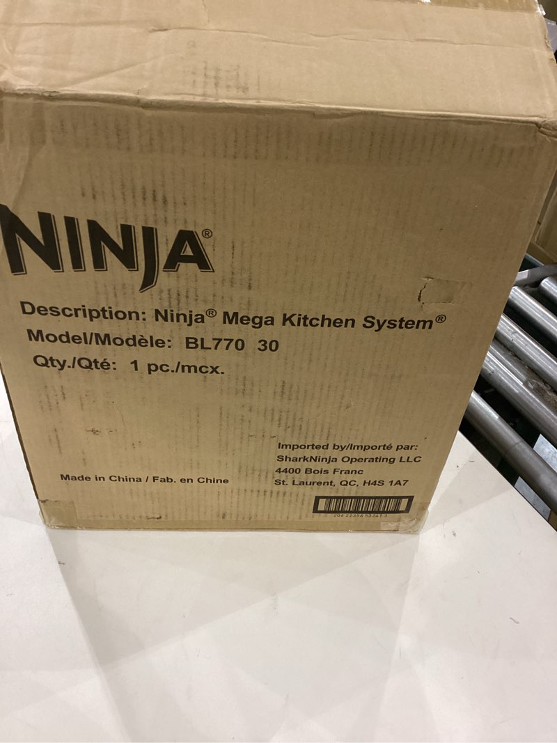 Condition photo showing Good Condition for Ninja Mega Kitchen System, 1500W, 72 oz. Full-Size Blender & 8-Cup Food Processor with (2) 16 oz. To-Go Cups, Total Crushing Technology - Smoothies, Ice Crushing, Purees, Dough & More, Black, BL770 Pitcher+Bowl+(2) 16-oz. Cups