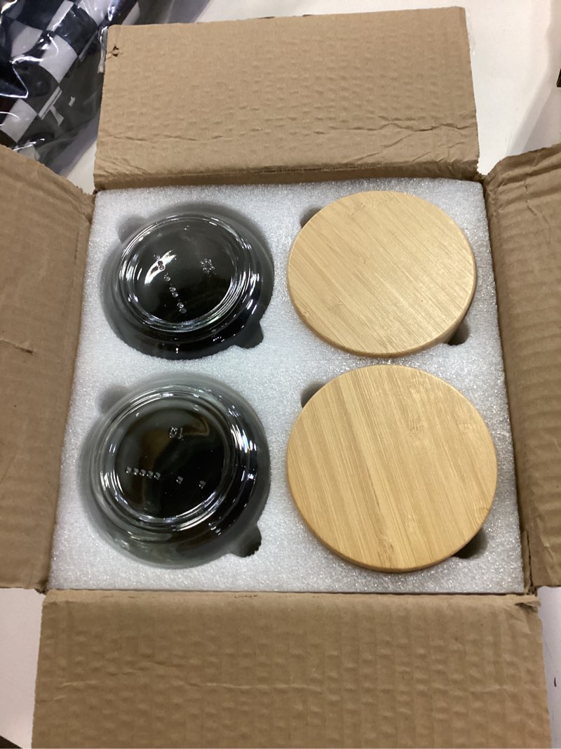 Condition photo showing Good Condition for 18oz 4Pack Glass Overnight Oats Jars Containers with Airtight Leakproof Lids, Reusable Mason Jars for Meal Prep, Yogurt Parfaits, Smoothies, Salads & Healthy Breakfasts (18 OZ-4-2) 18oz-4-2