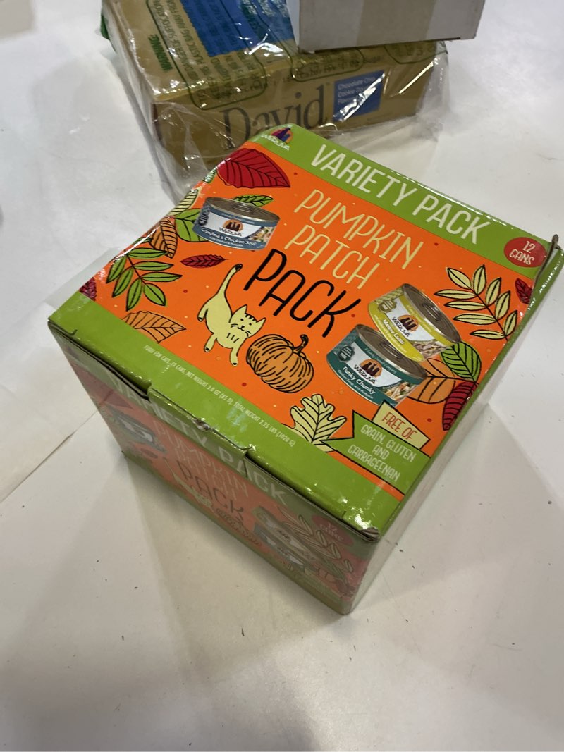 Condition photo showing New/Like New for best by-may/2026) weruva wet cat food, pumpkin patch pack variety pack, 3oz can (pack of 12)