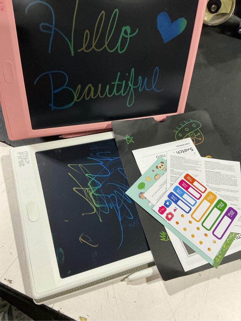 Condition photo showing As Is for (white board won’t erase) myfirst 10\" color lcd sketch pro neo pad bundle